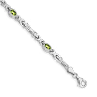 14k White Gold Peridot Bracelet-BM4497-PE-W