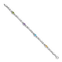 14k White Gold Rainbow Gemstone Bracelet-BM4497-RB-W