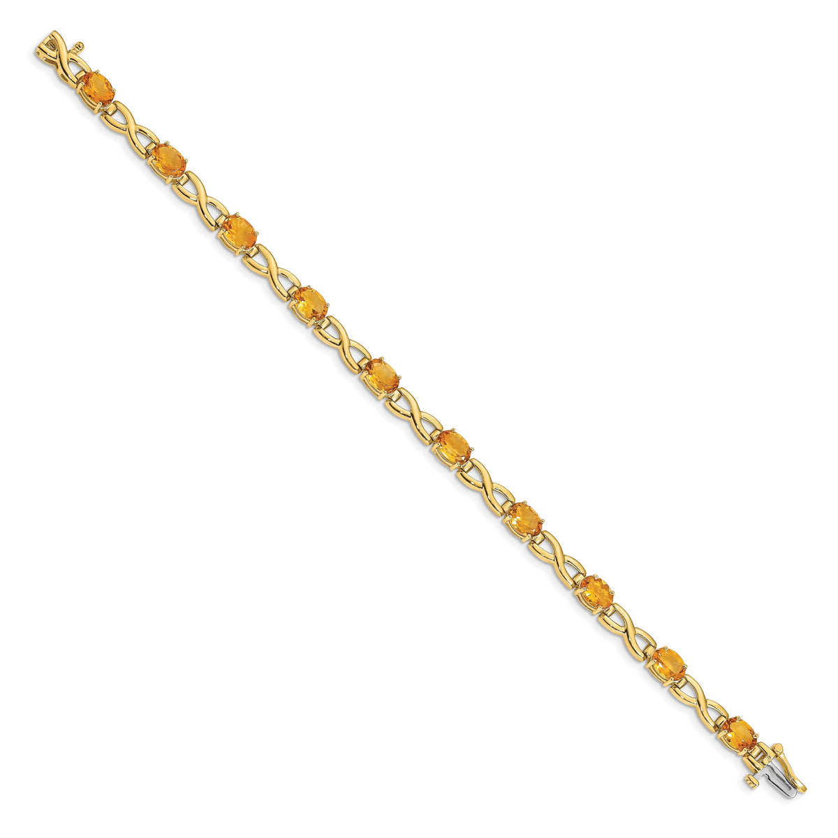 14k 7x5mm Oval Citrine Bracelet-BM4498-CI-Y