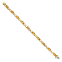 14k 7x5mm Oval Citrine Bracelet-BM4498-CI-Y