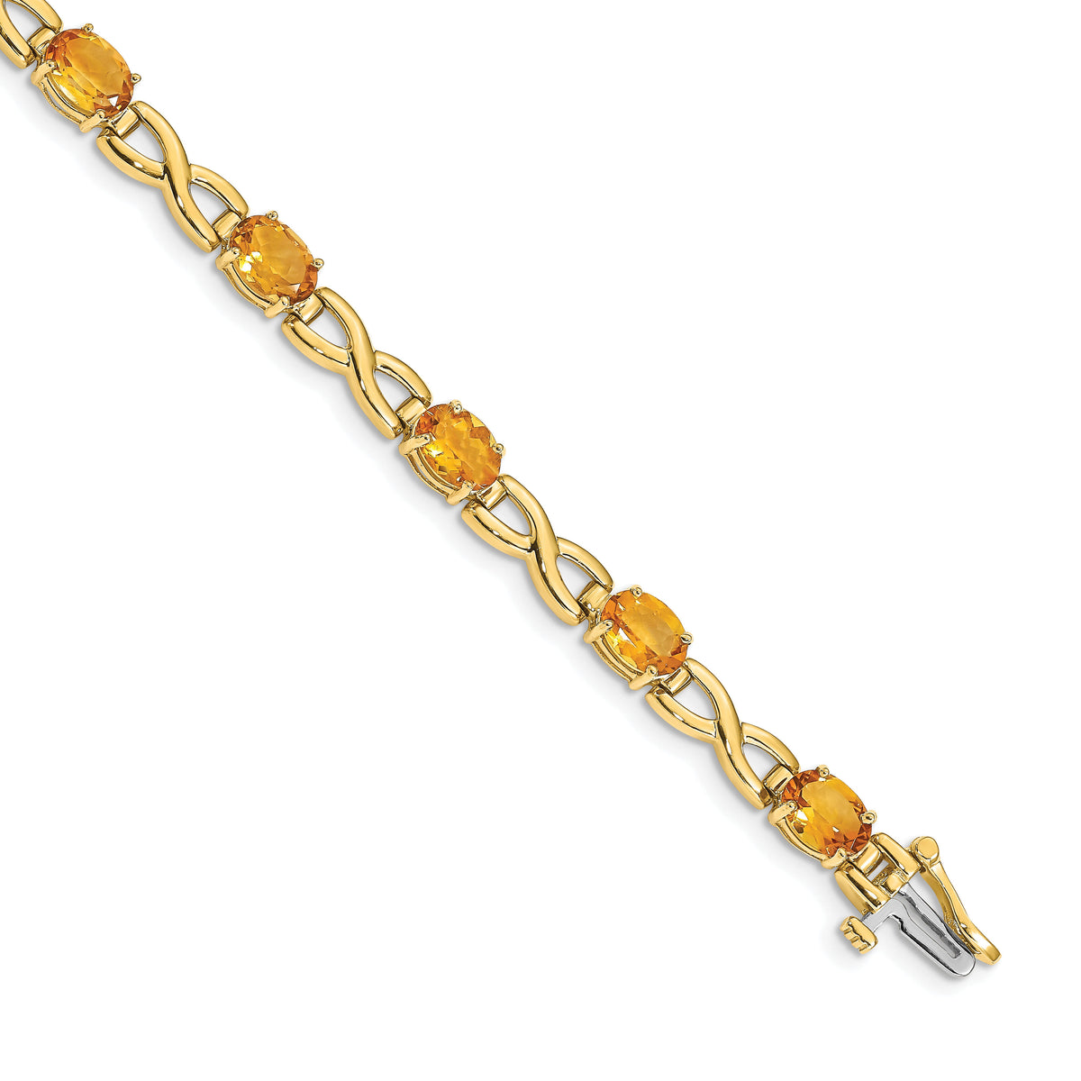 14k 7x5mm Oval Citrine Bracelet-BM4498-CI-Y