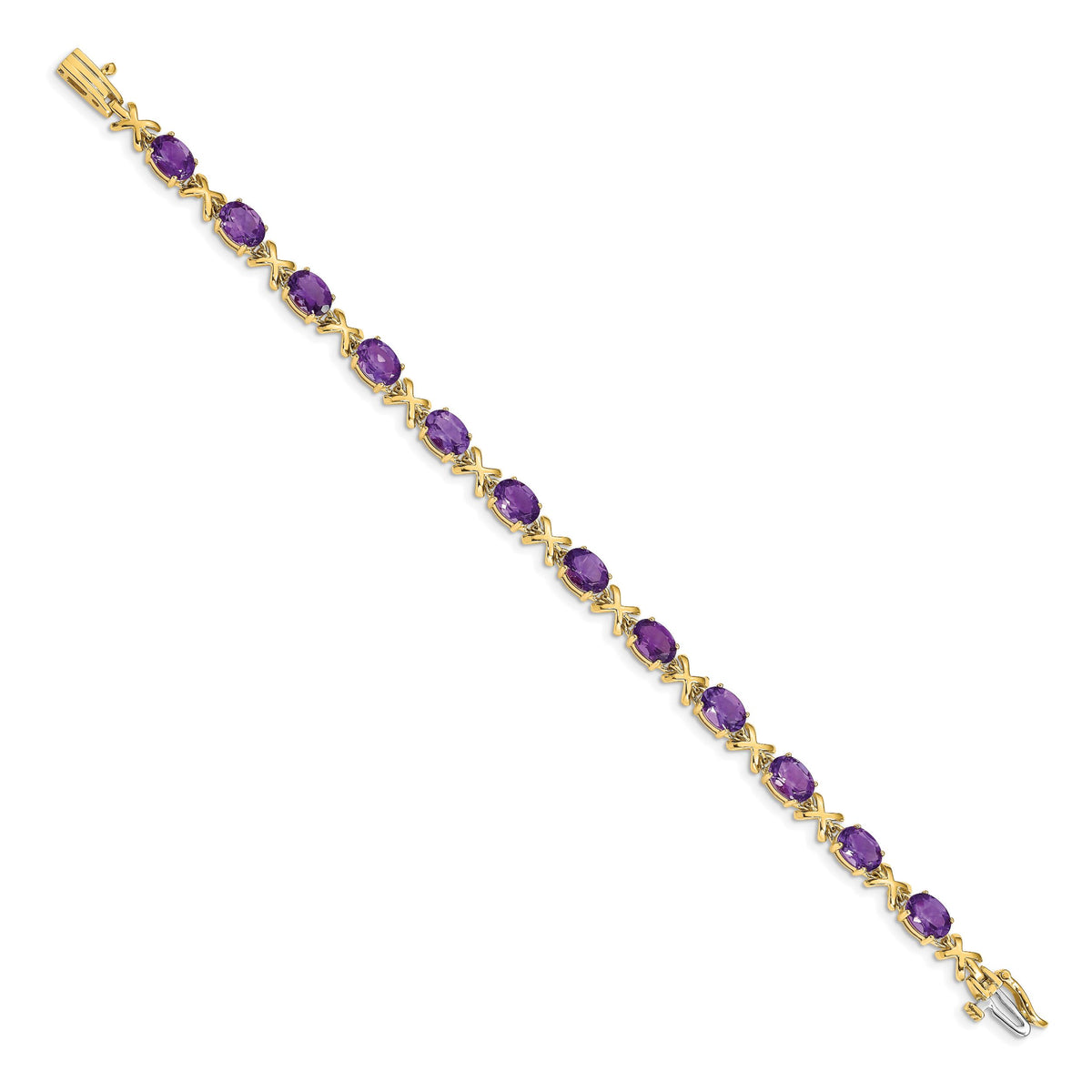 14k 7x5mm Oval Amethyst Bracelet-BM4499-AM-Y
