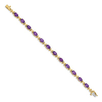 14k 7x5mm Oval Amethyst Bracelet-BM4499-AM-Y