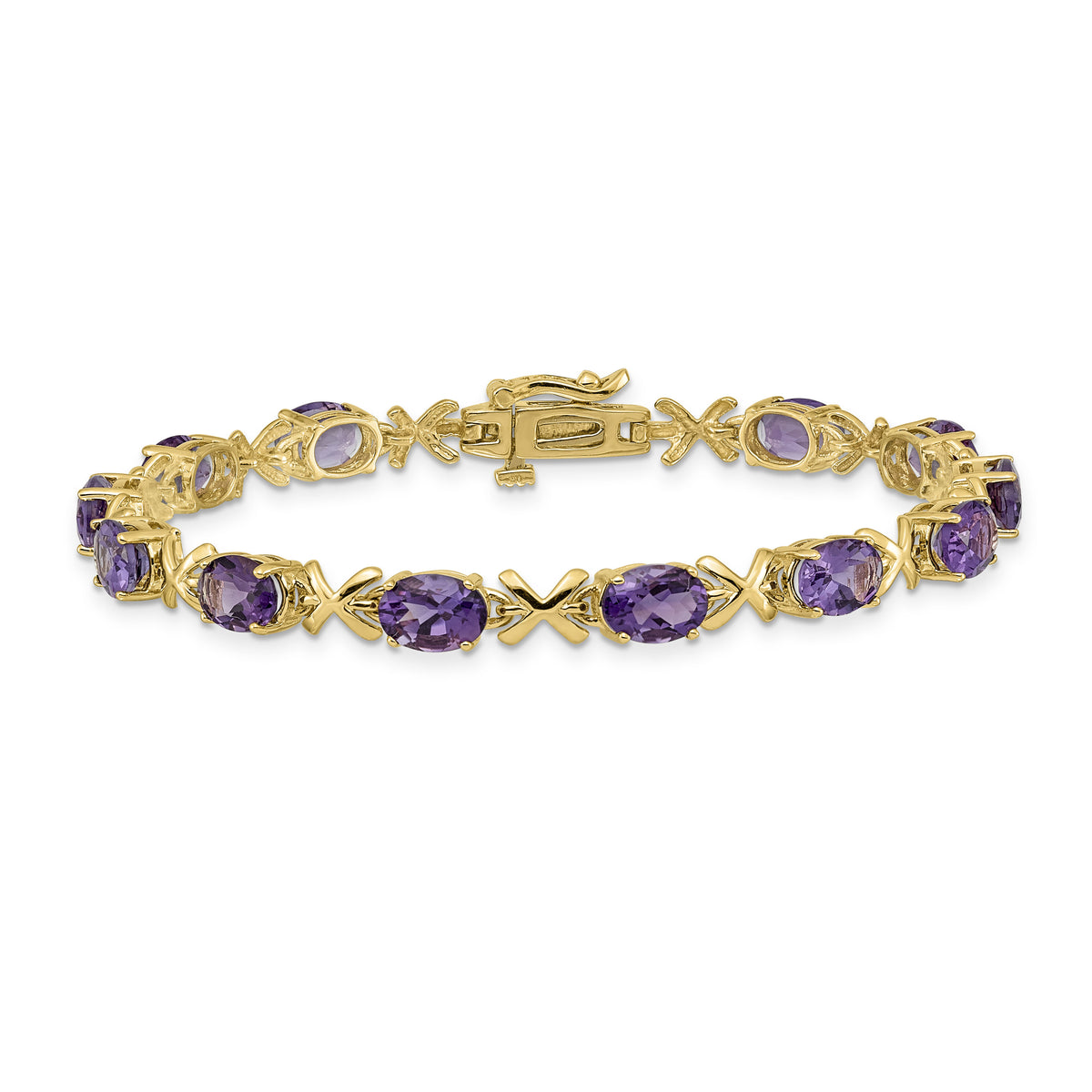 14k 7x5mm Oval Amethyst Bracelet-BM4499-AM-Y