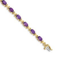 14k 7x5mm Oval Amethyst Bracelet-BM4499-AM-Y