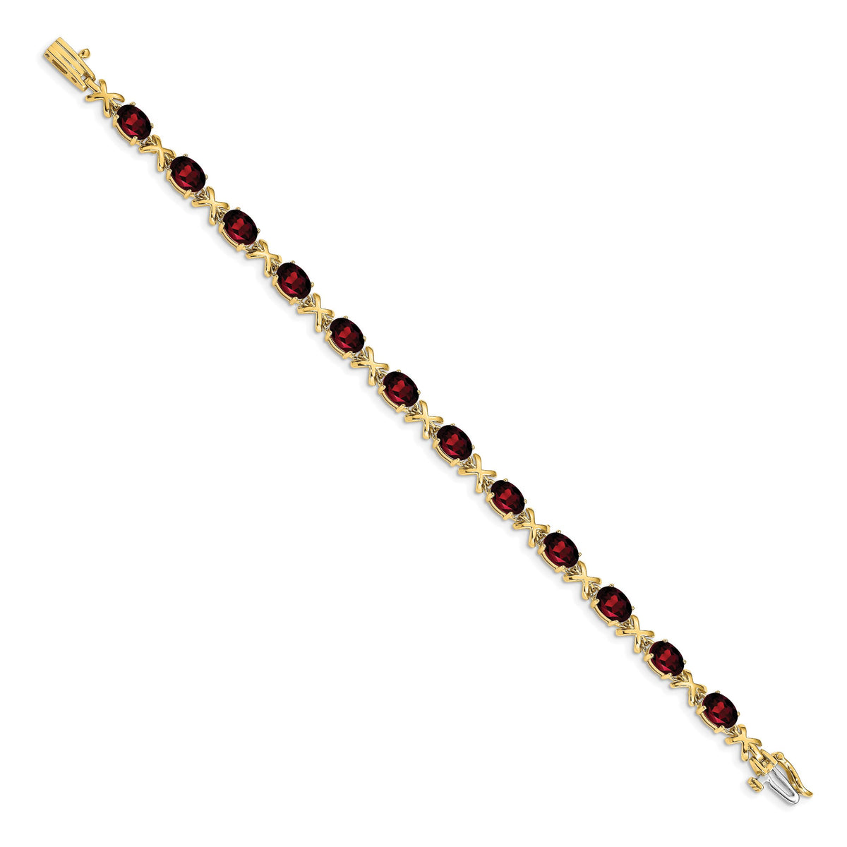 14k 7x5mm Oval Garnet Bracelet-BM4499-GA-Y