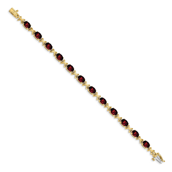 14k 7x5mm Oval Garnet Bracelet-BM4499-GA-Y