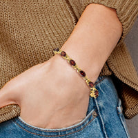 14k 7x5mm Oval Garnet Bracelet-BM4499-GA-Y