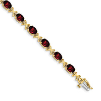 14k 7x5mm Oval Garnet Bracelet-BM4499-GA-Y