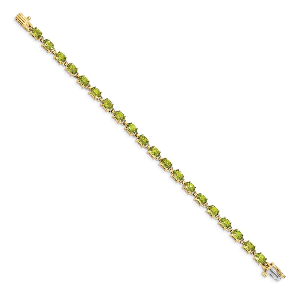 14k 6x4mm Oval Peridot Bracelet-BM4500-PE-Y