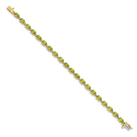 14k 6x4mm Oval Peridot Bracelet-BM4500-PE-Y