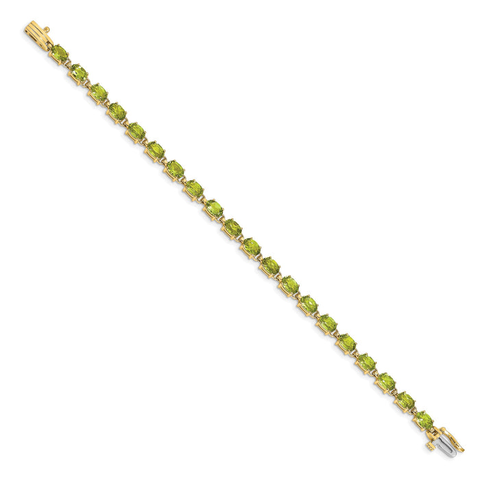 14k 6x4mm Oval Peridot Bracelet-BM4500-PE-Y