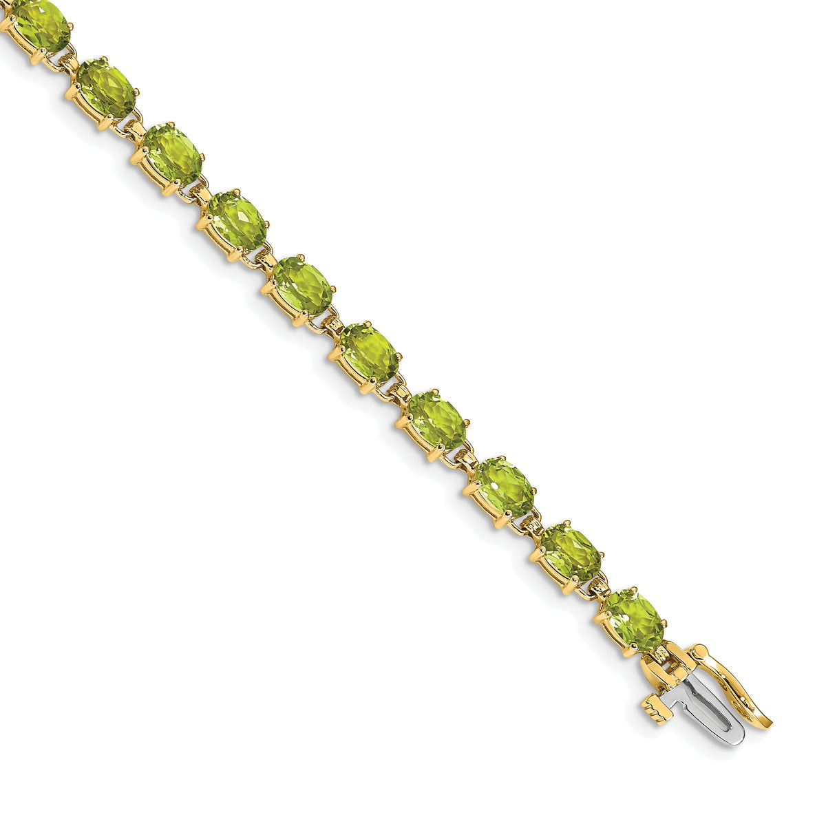 14k 6x4mm Oval Peridot Bracelet-BM4500-PE-Y