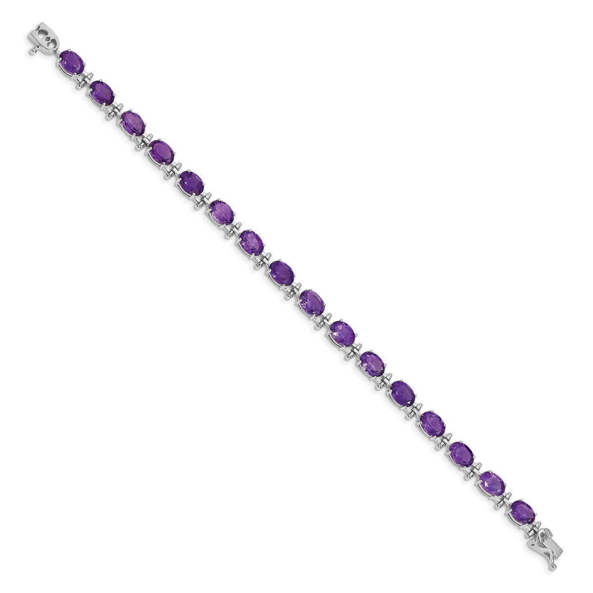 14k White Gold Amethyst Bracelet-BM4501-AM-W