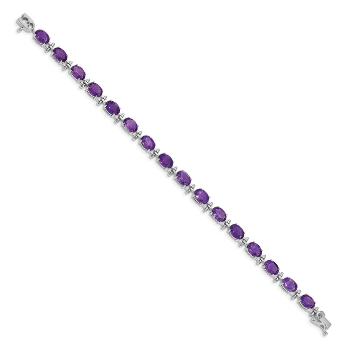 14k White Gold Amethyst Bracelet-BM4501-AM-W
