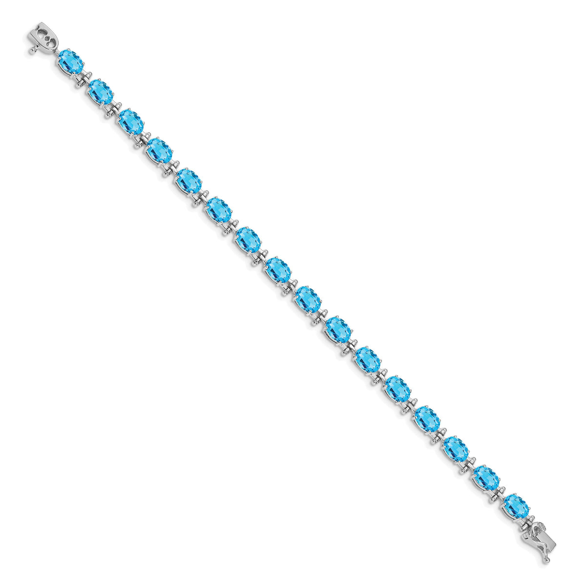 14k White Gold Blue Topaz Bracelet-BM4501-BT-W