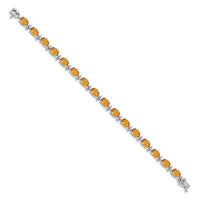 14k White Gold Citrine Bracelet-BM4501-CI-W