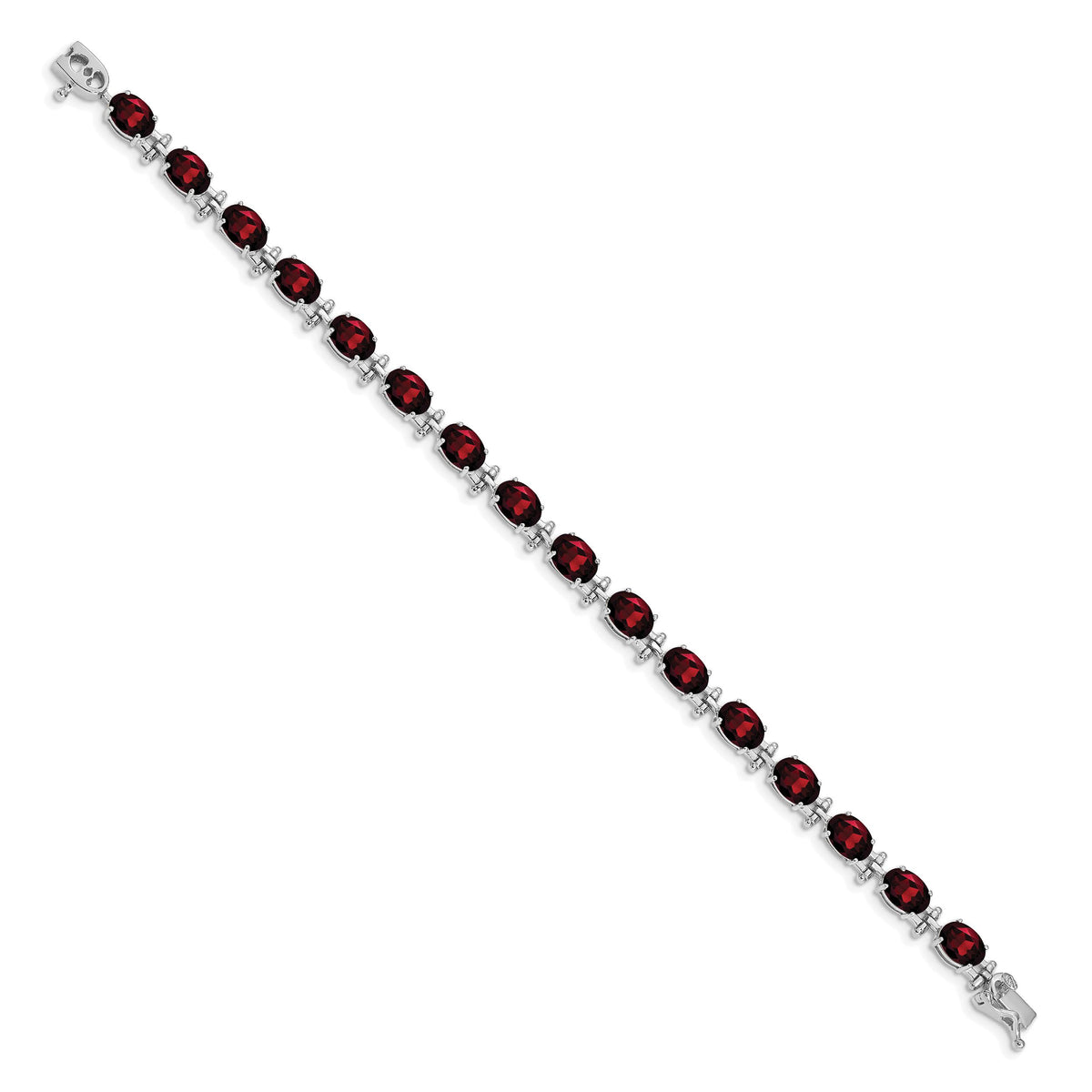 14k White Gold Garnet Bracelet-BM4501-GA-W
