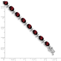 14k White Gold Garnet Bracelet-BM4501-GA-W