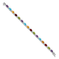 14k White Gold Rainbow Gemstone Bracelet-BM4501-RB-W