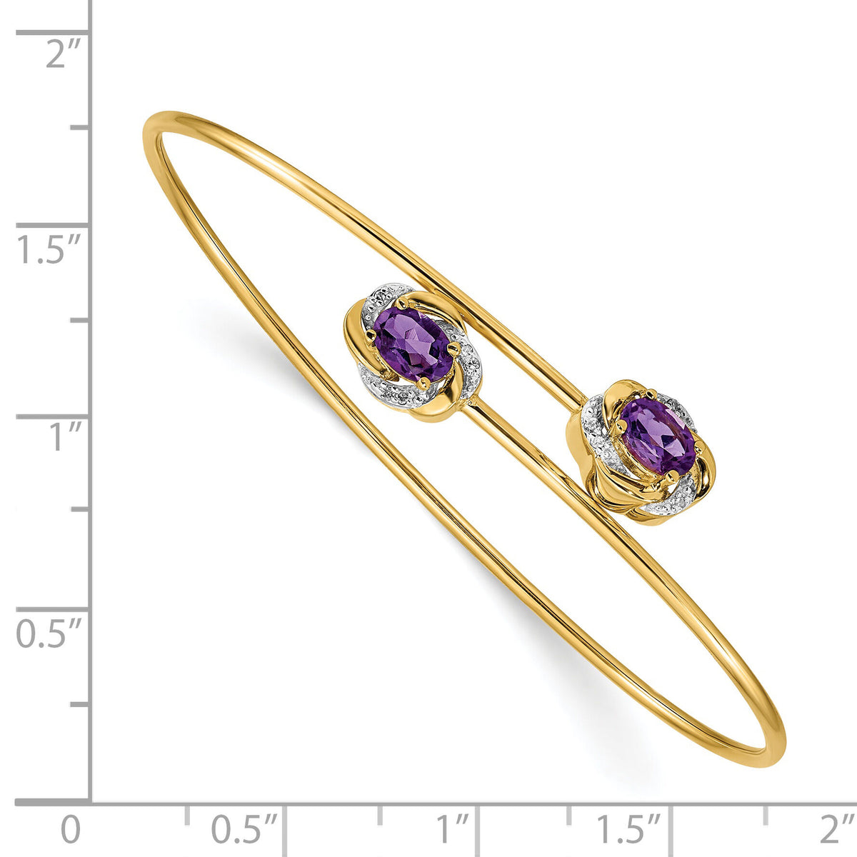 14k Polished .03ct Diamond and Amethyst Flexible Bangle-BM4502-AM-003-YA