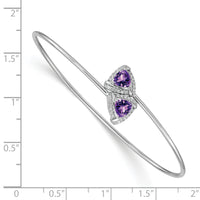 14k White Gold Amethyst and Diamond Flexible Bangle-BM4505-AM-016-WA