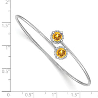 14k White Gold Citrine and Diamond Flexible Bangle-BM4506-CI-012-WA