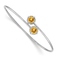 14k White Gold Citrine and Diamond Flexible Bangle-BM4506-CI-012-WA