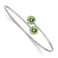 14k White Gold Peridot and Diamond Flexible Bangle-BM4506-PE-012-WA