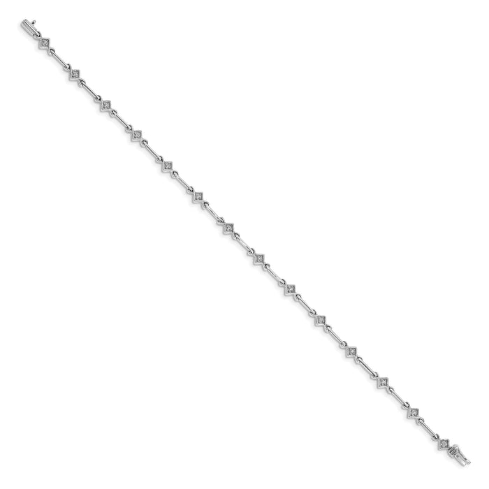 14k White Gold Diamond 7.5in Link Bracelet-BM4596-015-WA