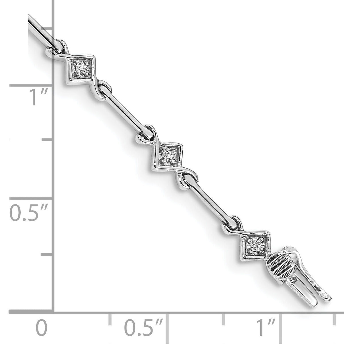 14k White Gold Diamond 7.5in Link Bracelet-BM4596-015-WA