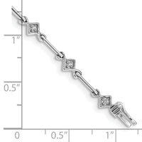 14k White Gold Diamond 7.5in Link Bracelet-BM4596-015-WA
