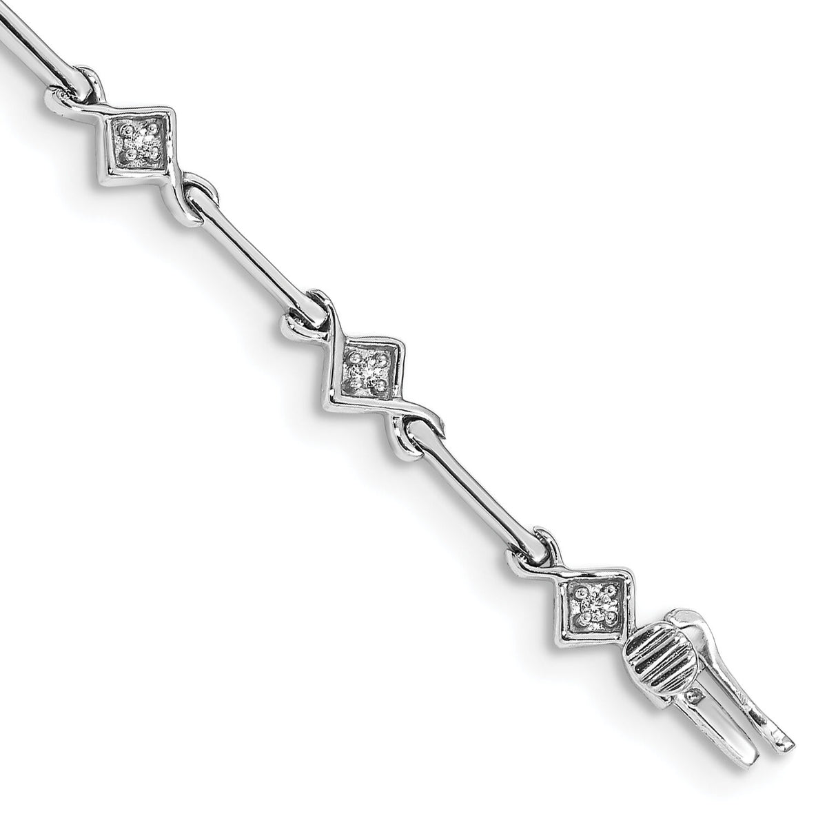 14k White Gold Diamond 7.5in Link Bracelet-BM4596-015-WA