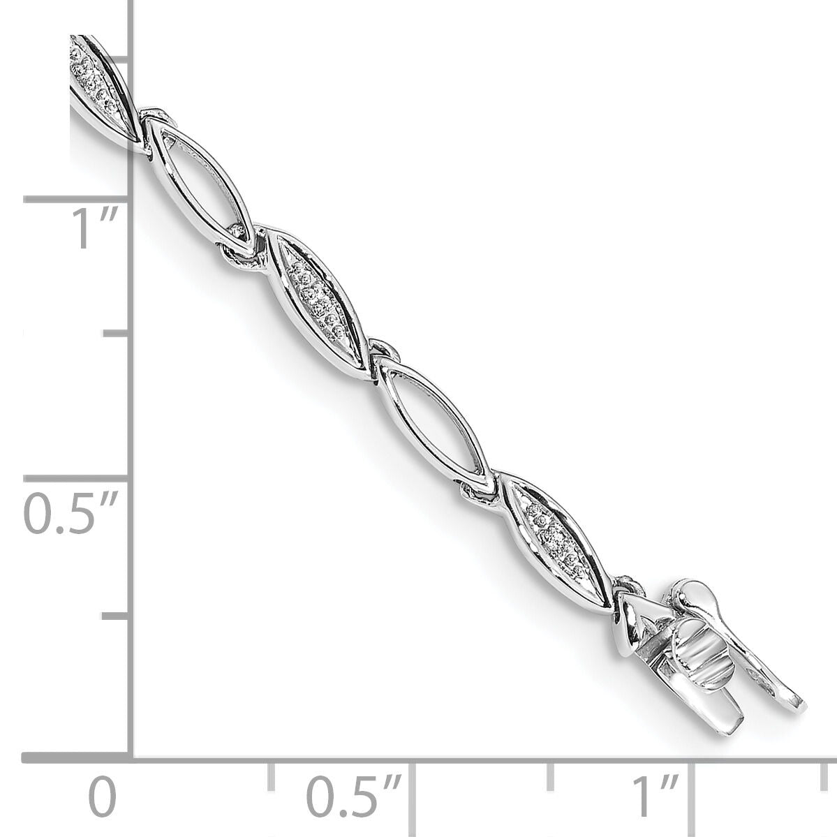 14k White Gold Diamond 7.5in Oval Link Bracelet-BM4597-005-WA