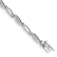 14k White Gold Diamond 7.5in Oval Link Bracelet-BM4597-005-WA