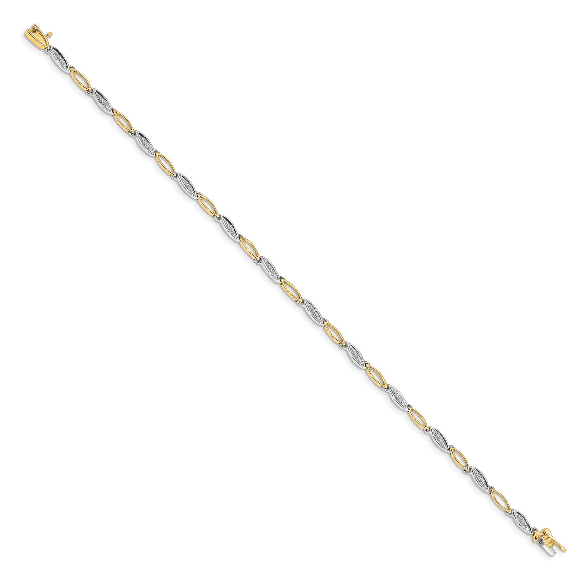 14k Two-tone Diamond 7.5in Link Bracelet-BM4597-005-YWA