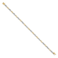 14k Two-tone Diamond 7.5in Link Bracelet-BM4597-005-YWA