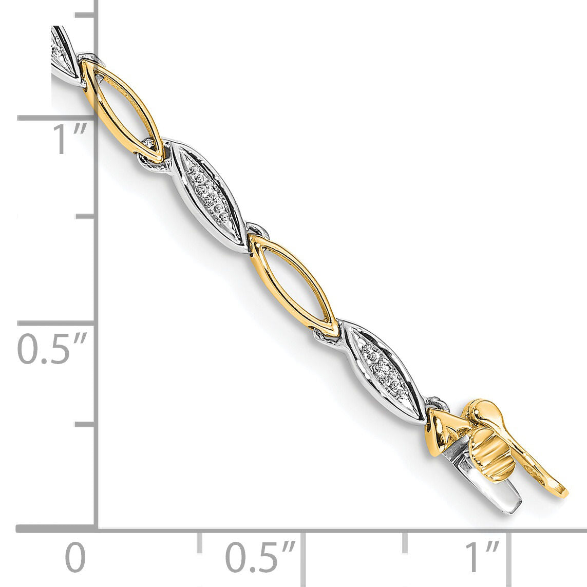 14k Two-tone Diamond 7.5in Link Bracelet-BM4597-005-YWA