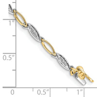14k Two-tone Diamond 7.5in Link Bracelet-BM4597-005-YWA