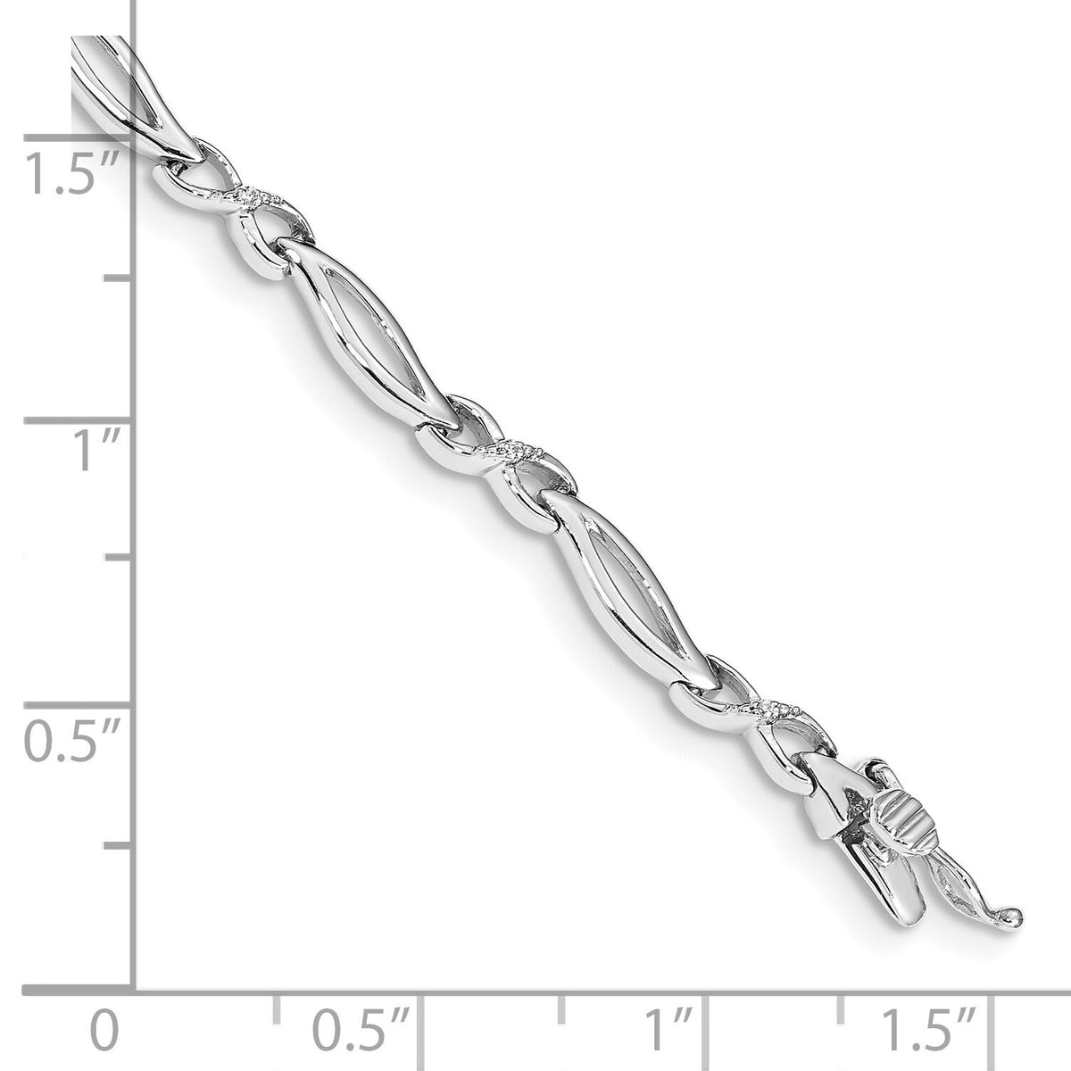 14k White Gold Diamond 7 in Infinity Link Bracelet-BM4599-003-WA