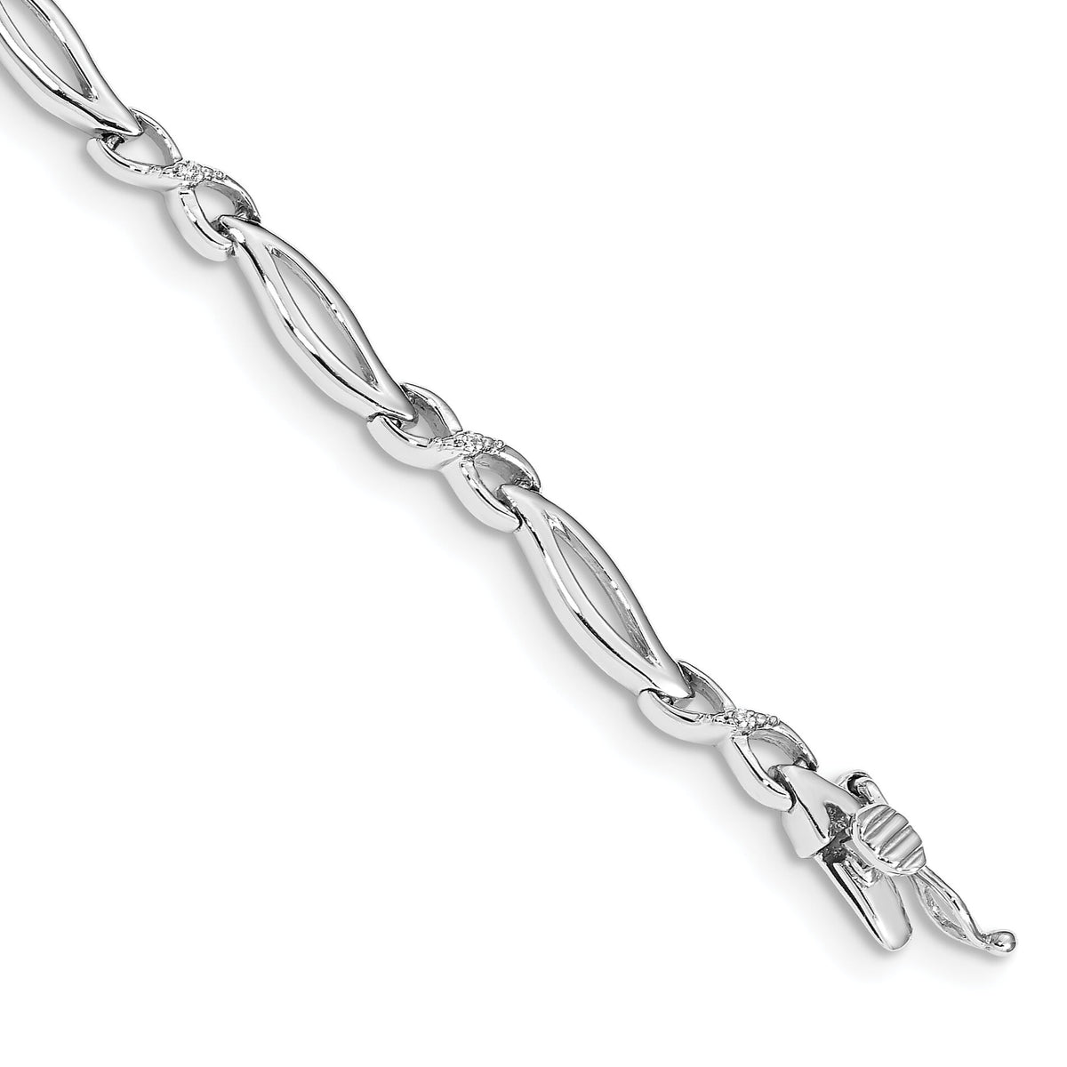 14k White Gold Diamond 7 in Infinity Link Bracelet-BM4599-003-WA