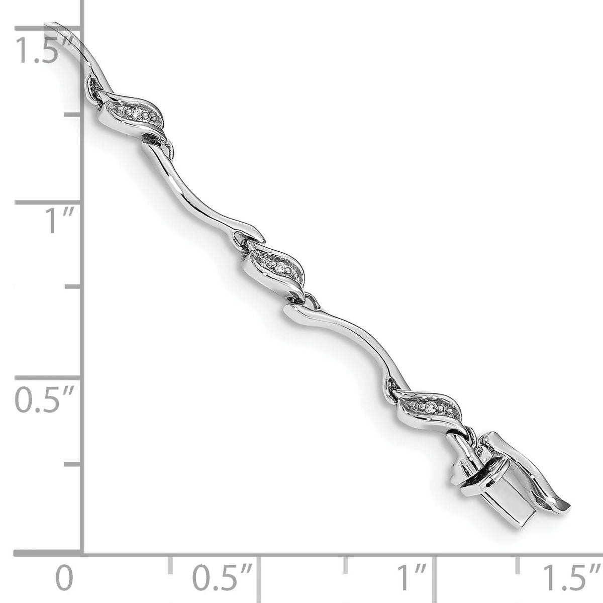 14k White Gold Diamond Link Bracelet-BM4600-005-WA