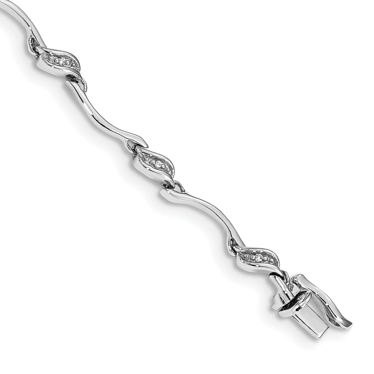 14k White Gold Diamond Link Bracelet-BM4600-005-WA
