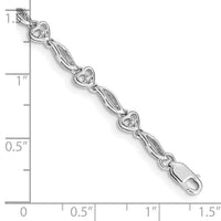 14k White Gold Polished Diamond Heart Bracelet-BM4605-010-WA