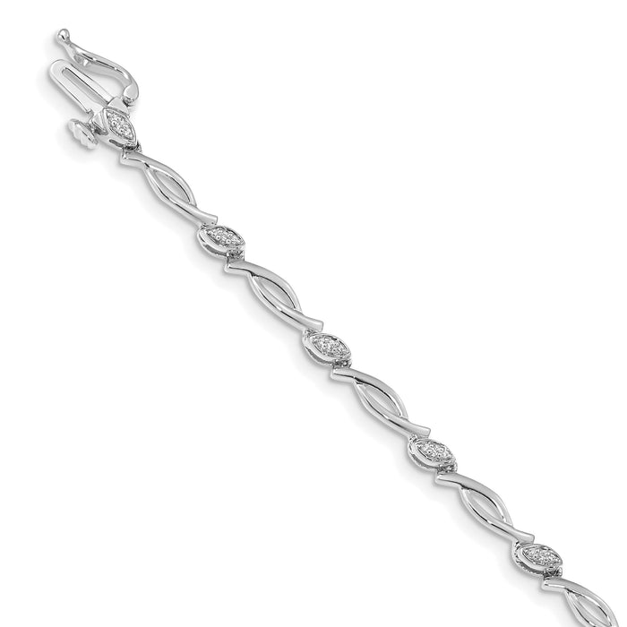 14k White Gold Diamond Bracelet-BM4606-013-WA