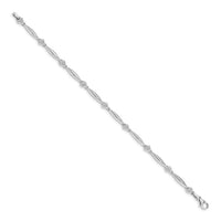 14k White Gold Diamond Heart Bracelet-BM4607-005-WA