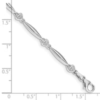 14k White Gold Diamond Heart Bracelet-BM4607-005-WA