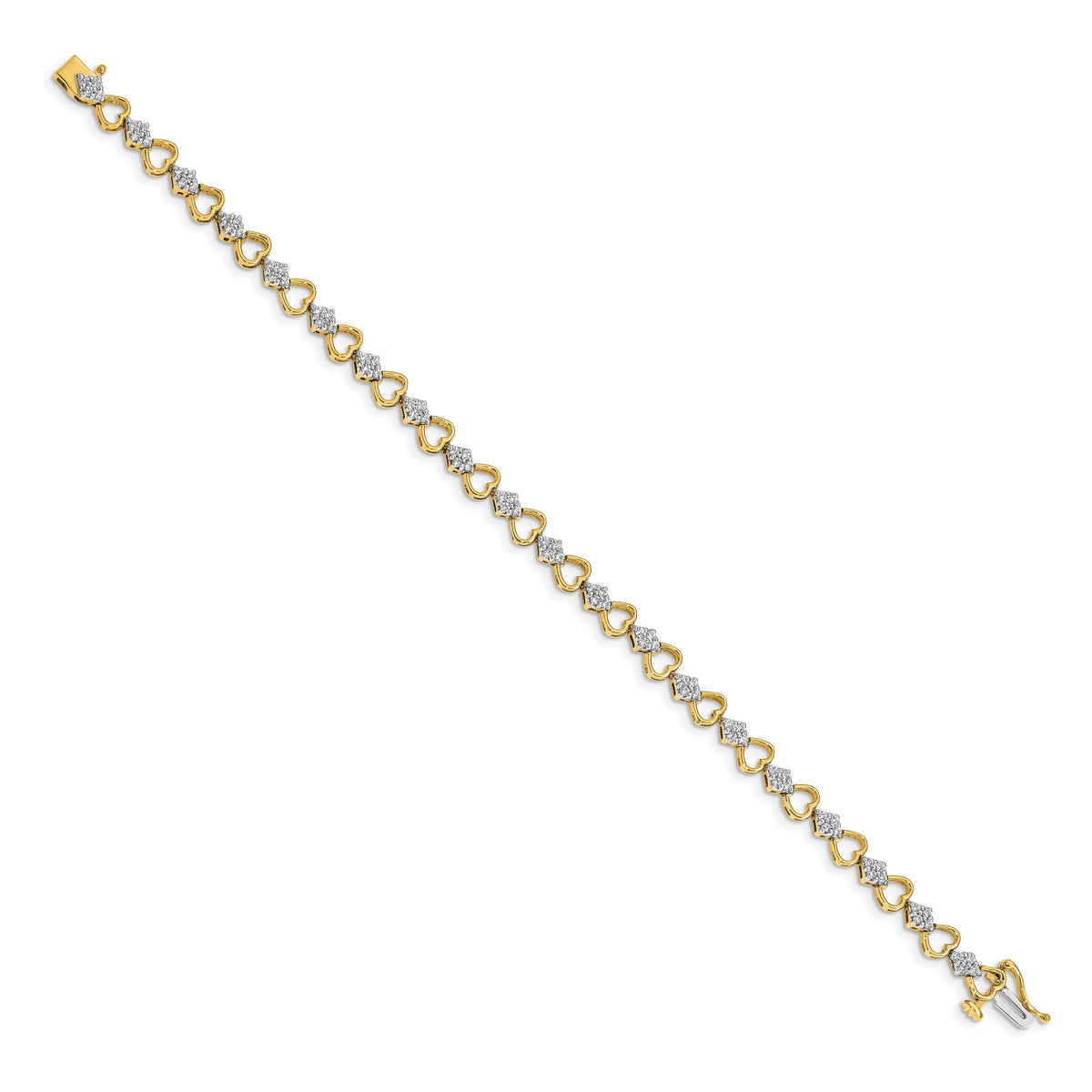 14k Diamond Heart Link Bracelet-BM4608-100-YA