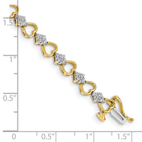 14k Diamond Heart Link Bracelet-BM4608-100-YA