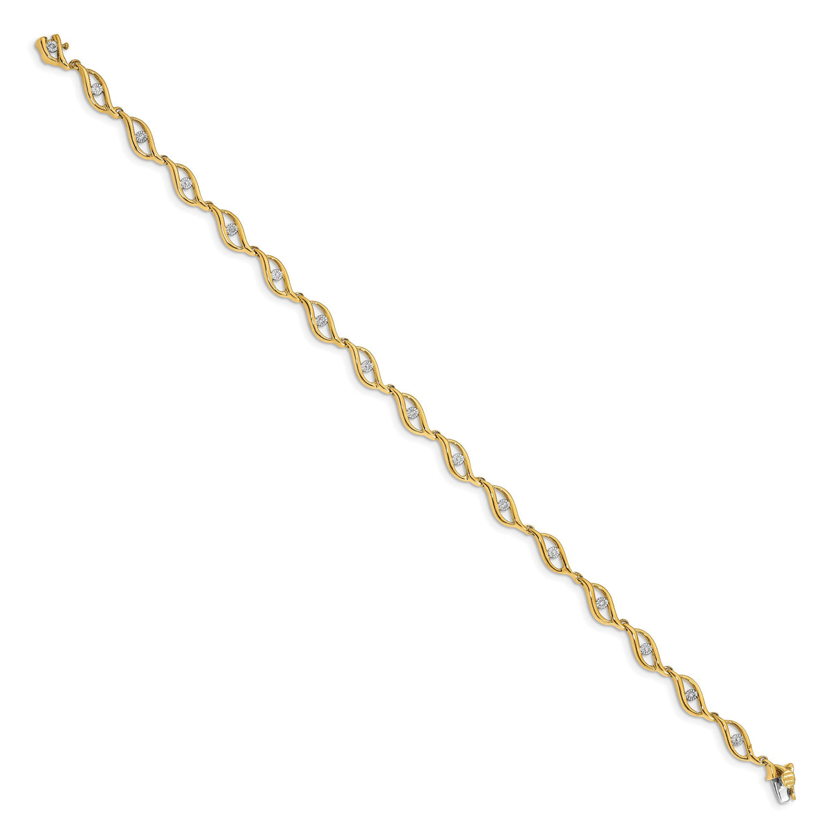 14k Gold Diamond 7.5in Link Bracelet-BM4611-003-YA